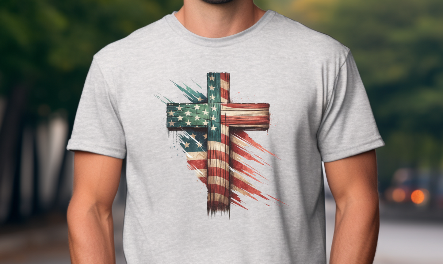Patriotic Cross long sleeve
